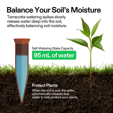 Hexagonal design VIVOSUN spike for reliable watering in pots