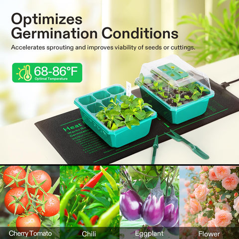 Humidity dome-ready arrangement with VIVOSUN mat for dew balance