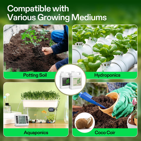 VIVOSUN hydroponic setup with liquid nutrients ready to feed thriving plants