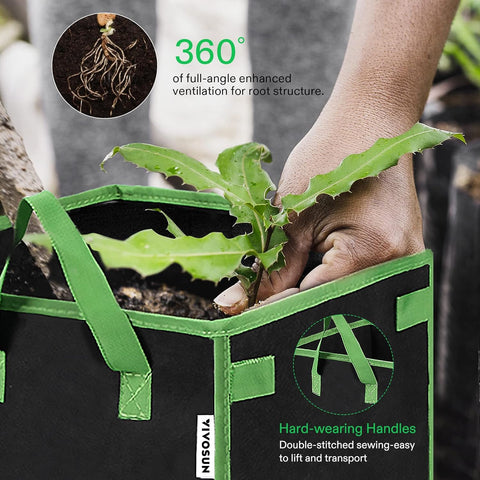 VIVOSUN grow bags suitable for indoor and outdoor gardening setups