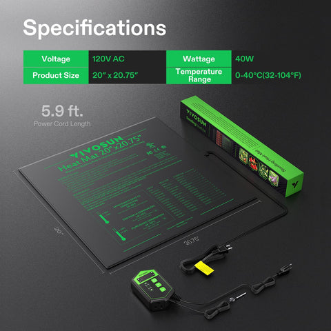 VIVOSUN indoor setup supports seedling sprouts and terrarium warming