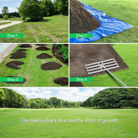 VIVOSUN wide rake head covers more area for efficient leveling in lawns.