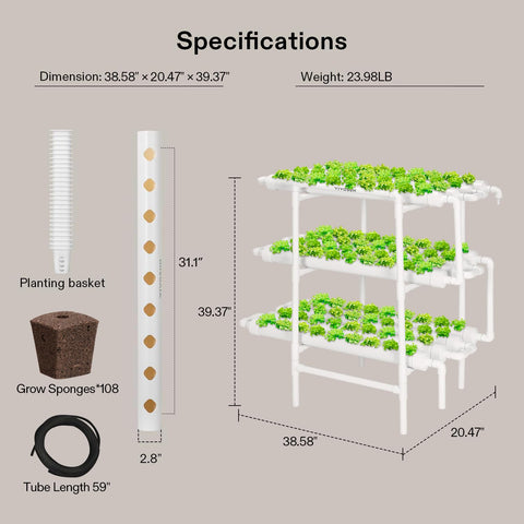 VIVOSUN leafy greens like lettuce and celery thriving in hydroponics