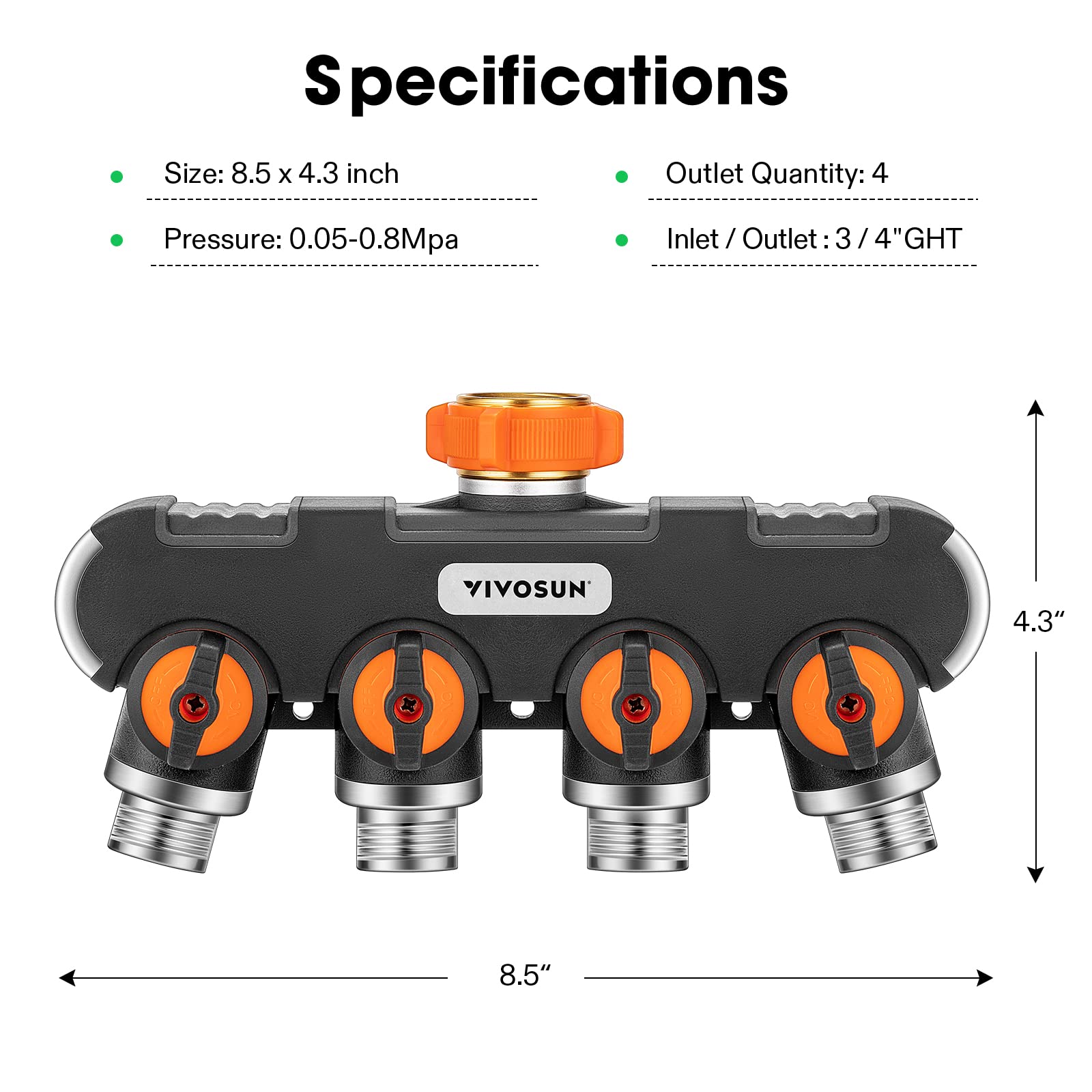VIVOSUN leak proof thread with rubber seal minimizes water waste