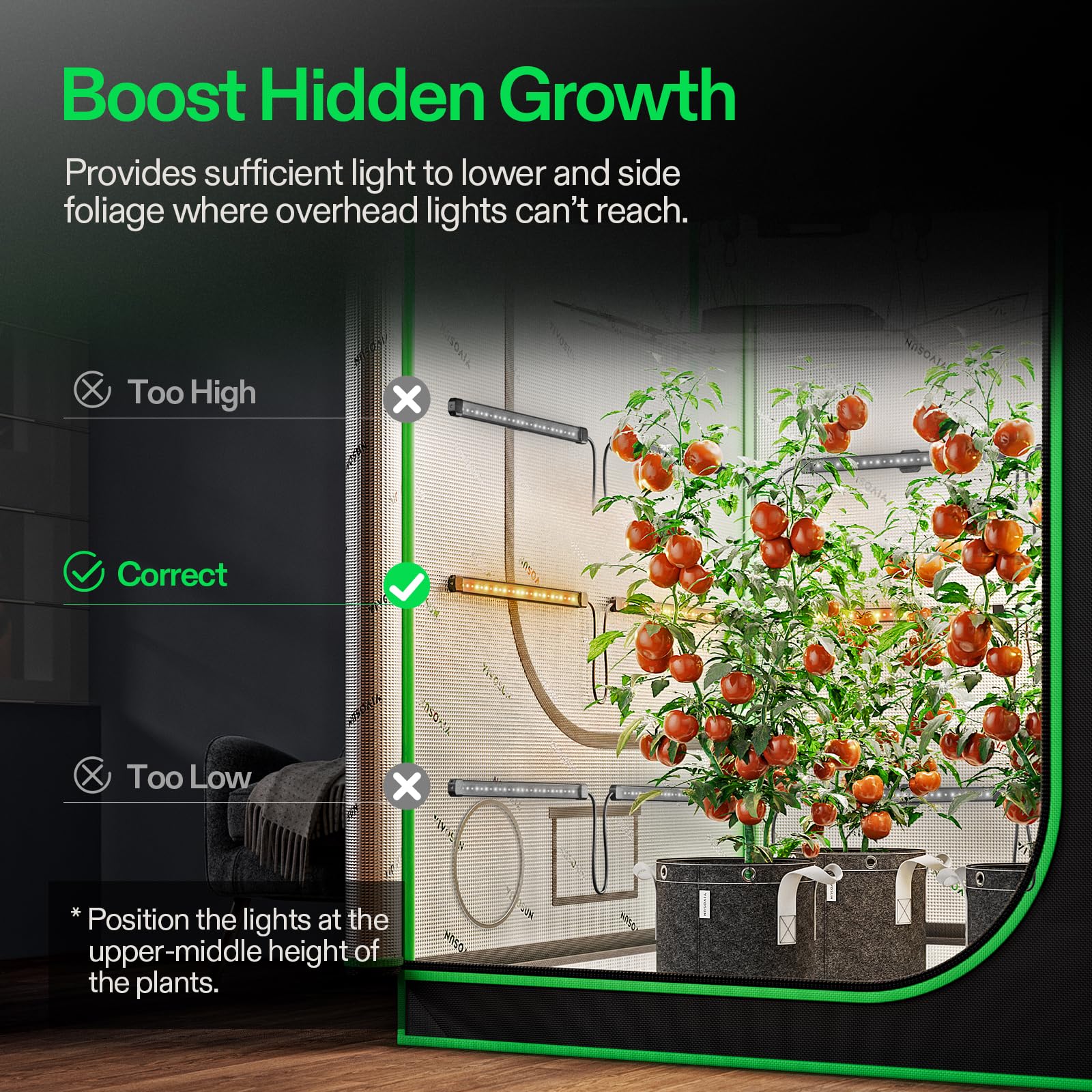 VIVOSUN Lumaray daisy-chain RJ11 port supports expanded connectivity