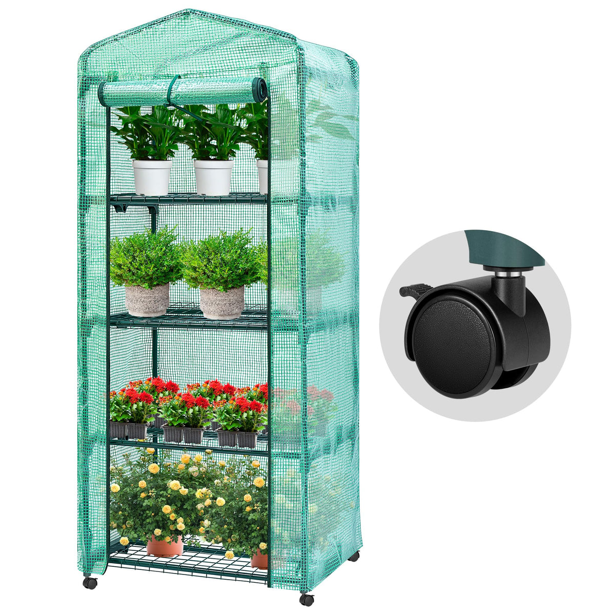 VIVOSUN Mini 4-Tier Greenhouse frame view showing sturdy steel construction for long-lasting use
