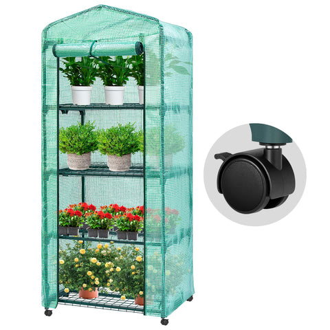VIVOSUN Mini 4-Tier Greenhouse frame view showing sturdy steel construction for long-lasting use