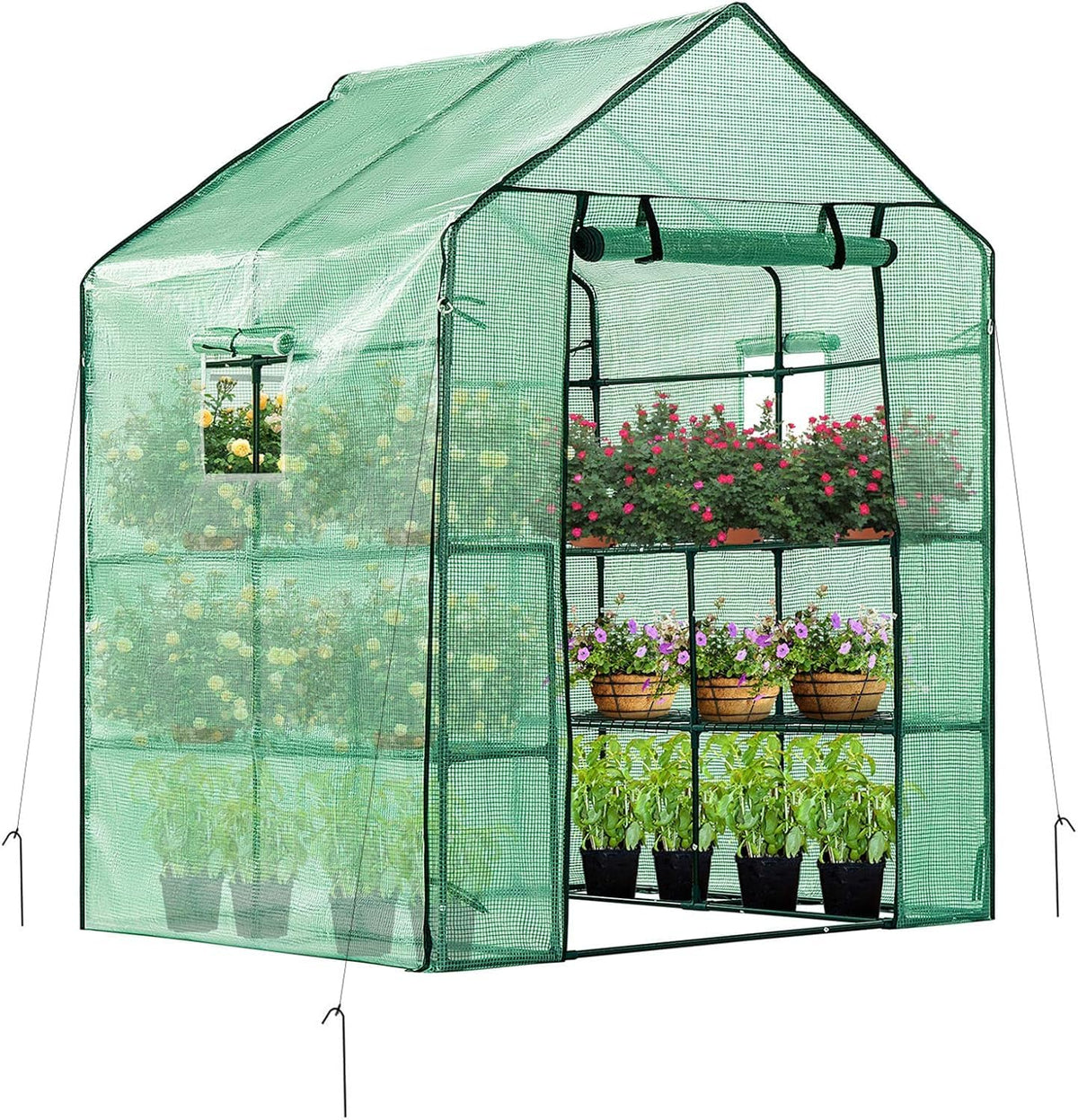 VIVOSUN mini walk-in greenhouse with window for bright seedlings