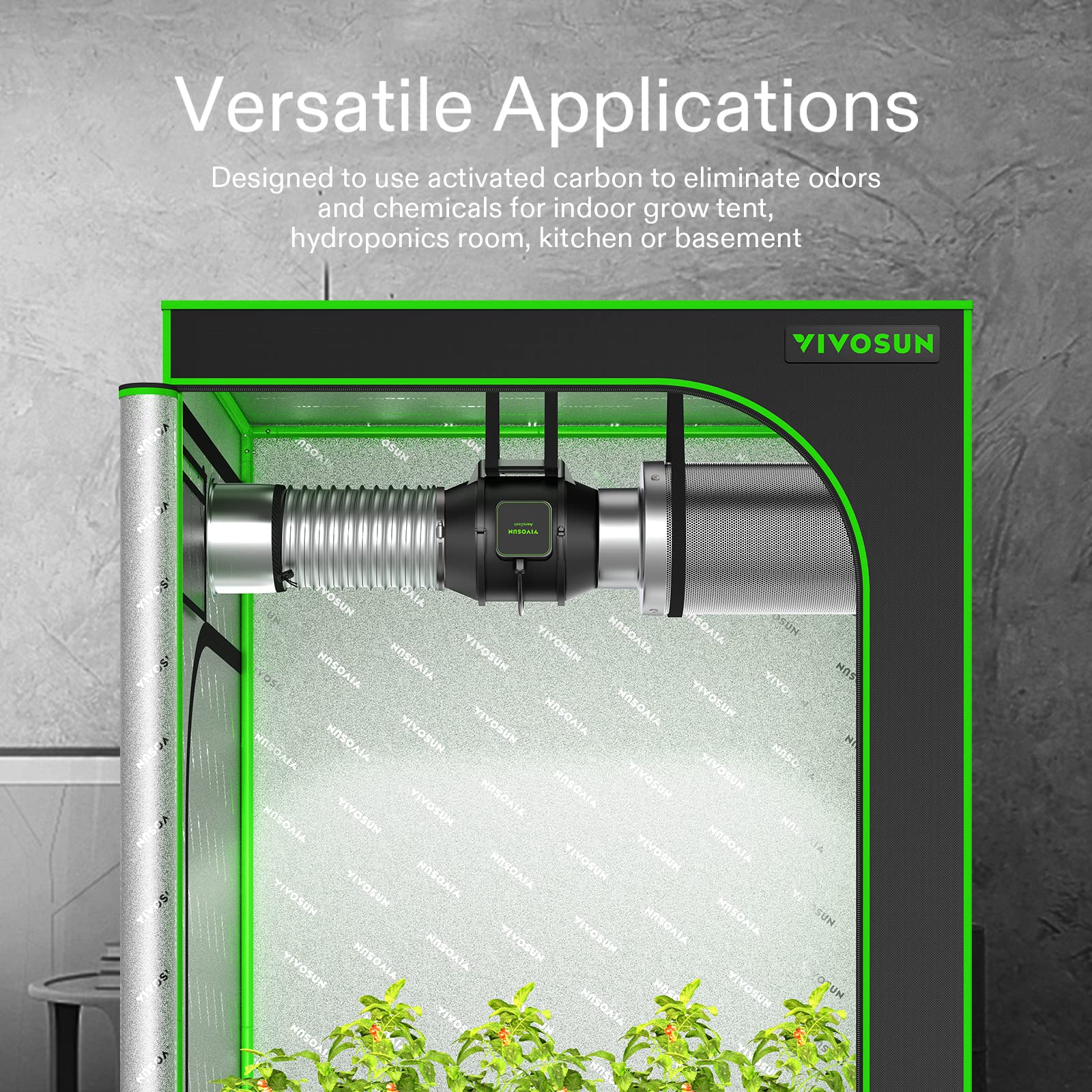 VIVOSUN 6in filter delivers odor control for indoor gardening spaces