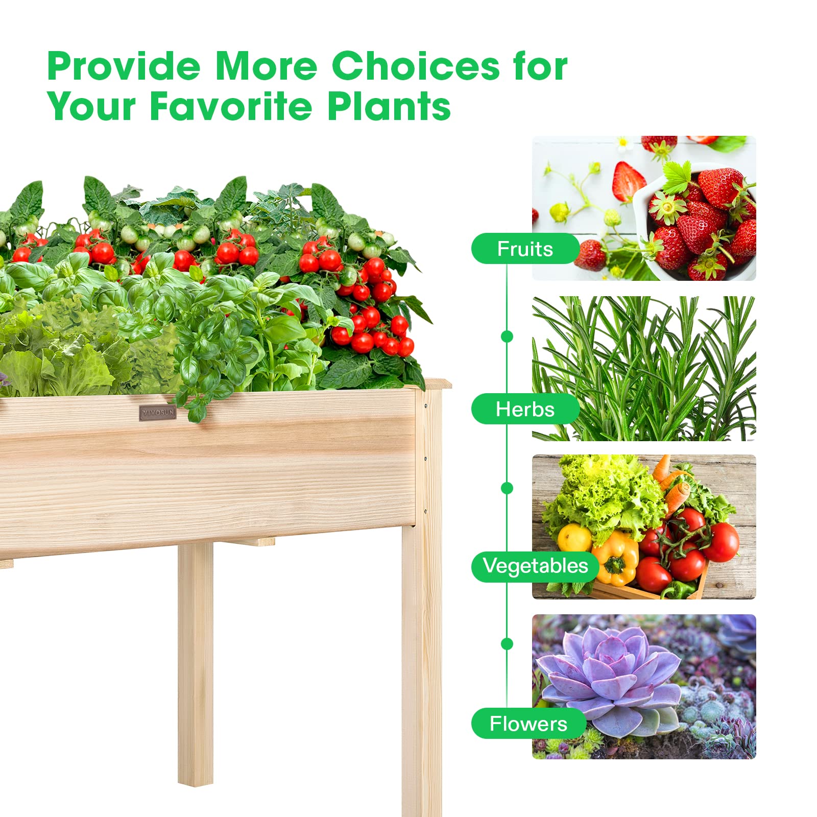VIVOSUN outdoor planter ideal for balcony, patio, or backyard spaces.