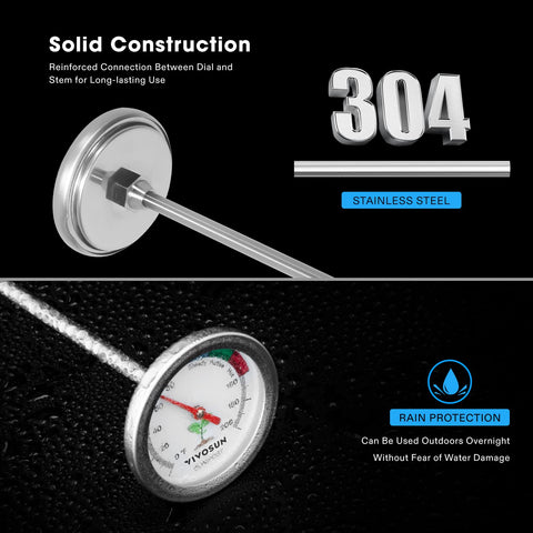VIVOSUN outdoor gardening thermometer in garden setup