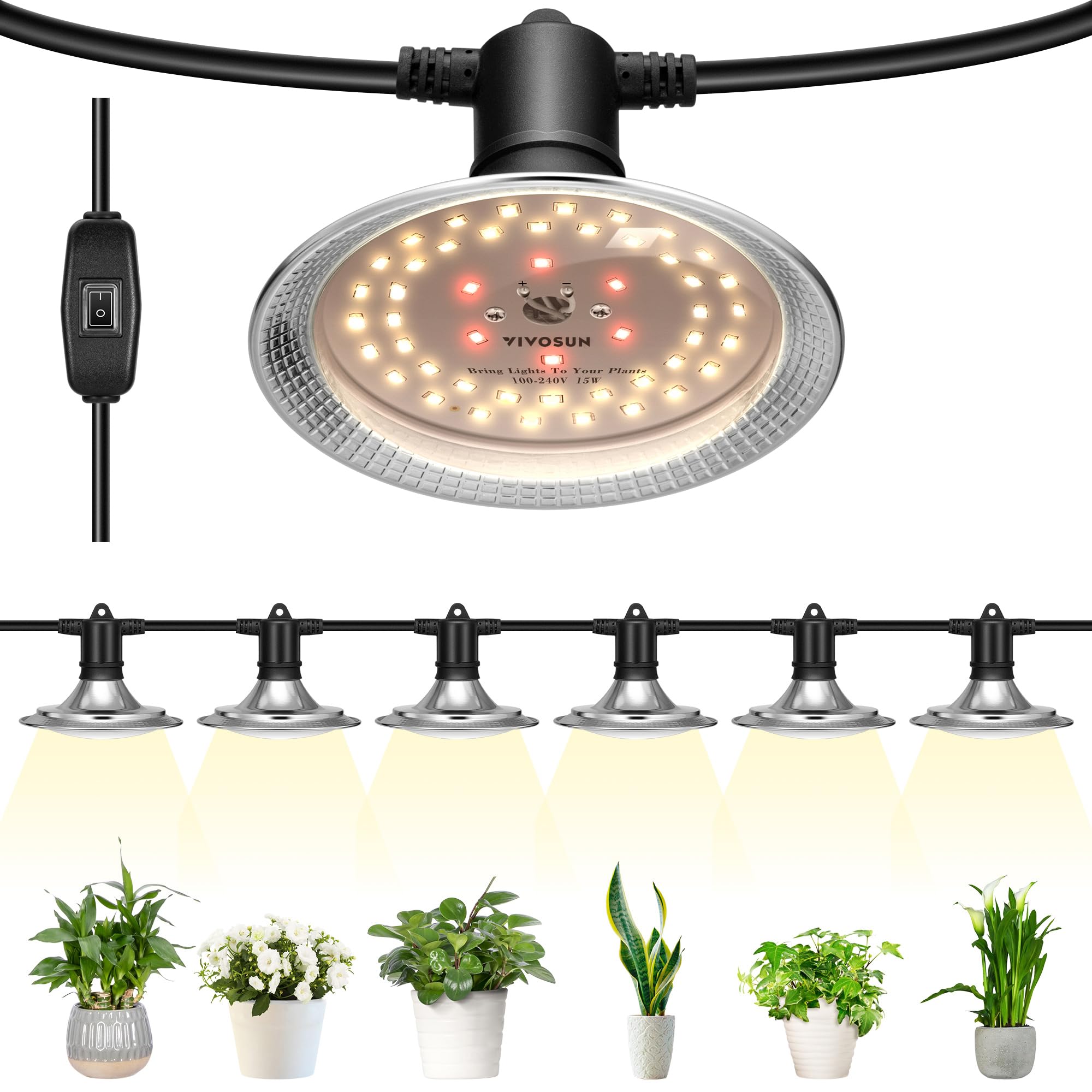 VIVOSUN outdoor LED grow light panel, full spectrum for seedlings.