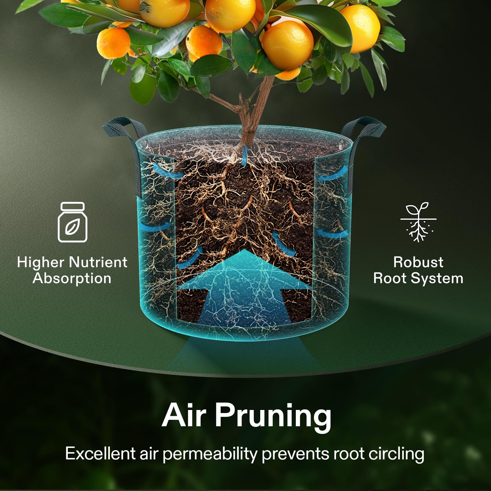 VIVOSUN permeable fabric ensures drainage to prevent overwatering and maintain soil balance