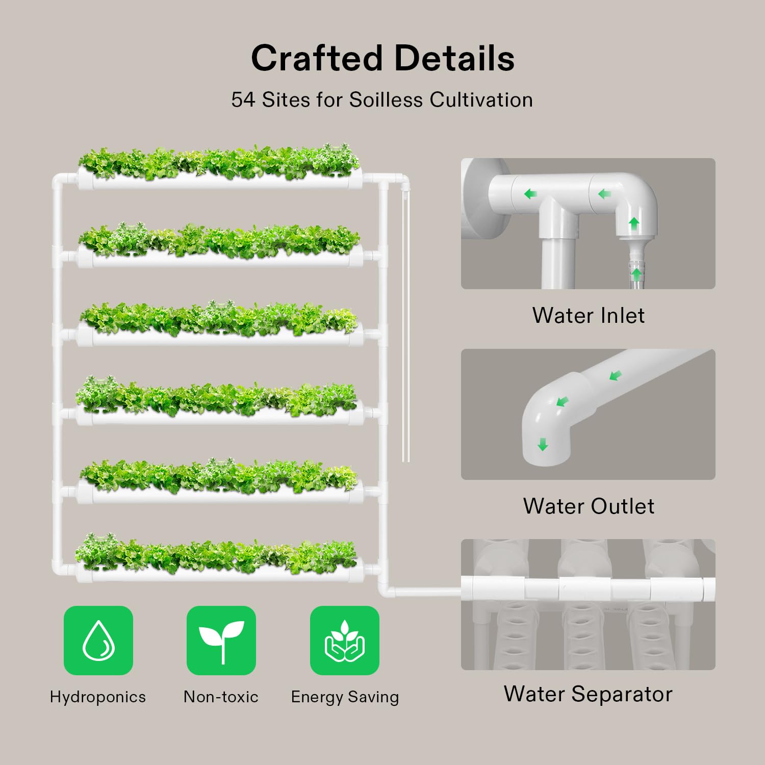 VIVOSUN plant baskets and sponge support quick start and stability