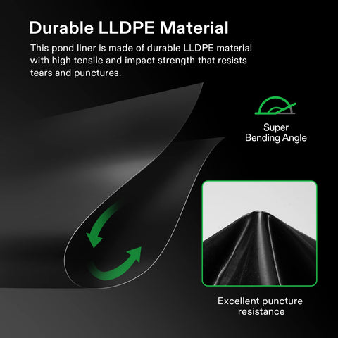 VIVOSUN waterproof leak-proof liner keeps water contained for ponds and features.