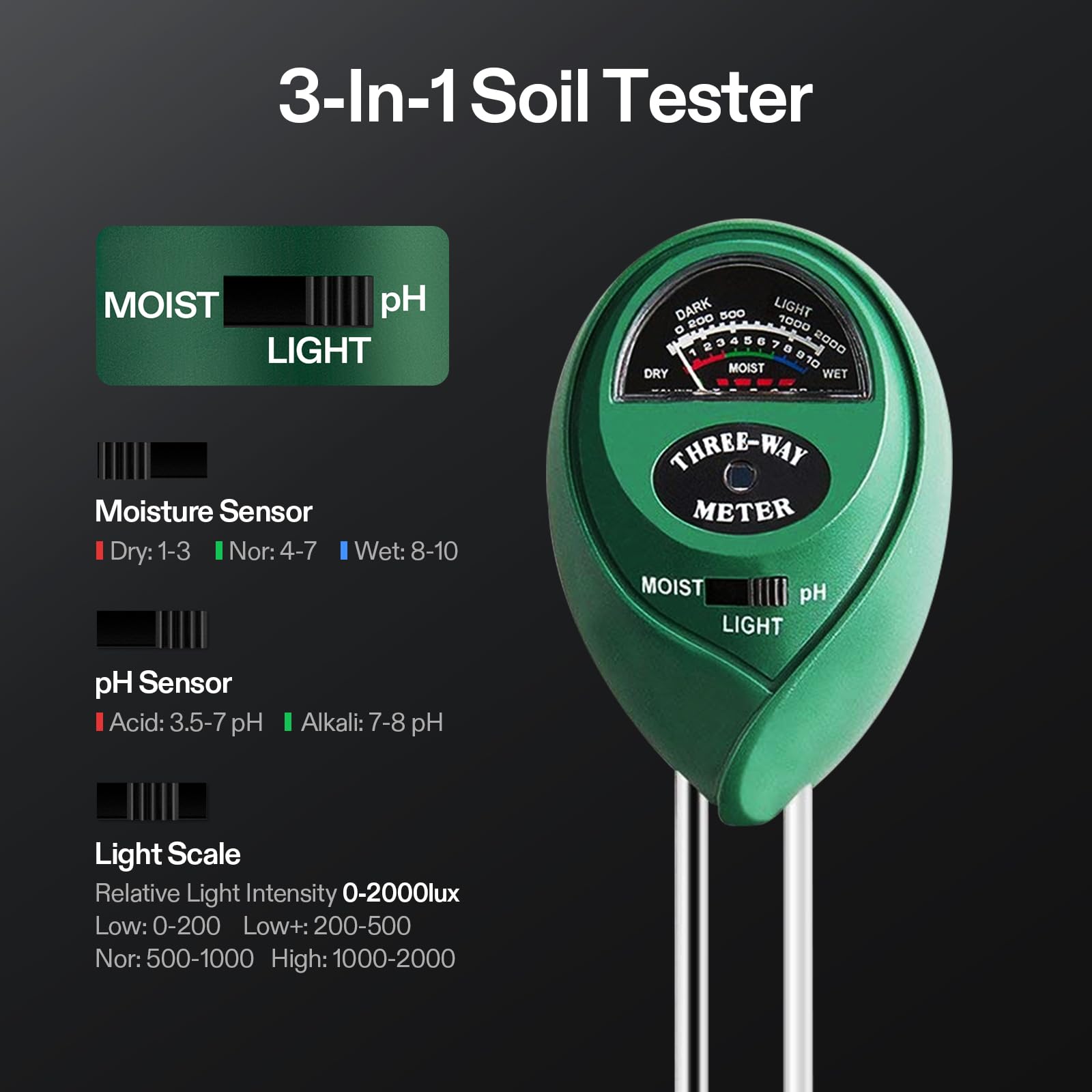VIVOSUN portable soil tester for on-the-go gardening decisions.