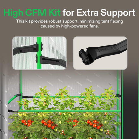 VIVOSUN PRO grow tent with extra hanging bars for trellis nets and accessories