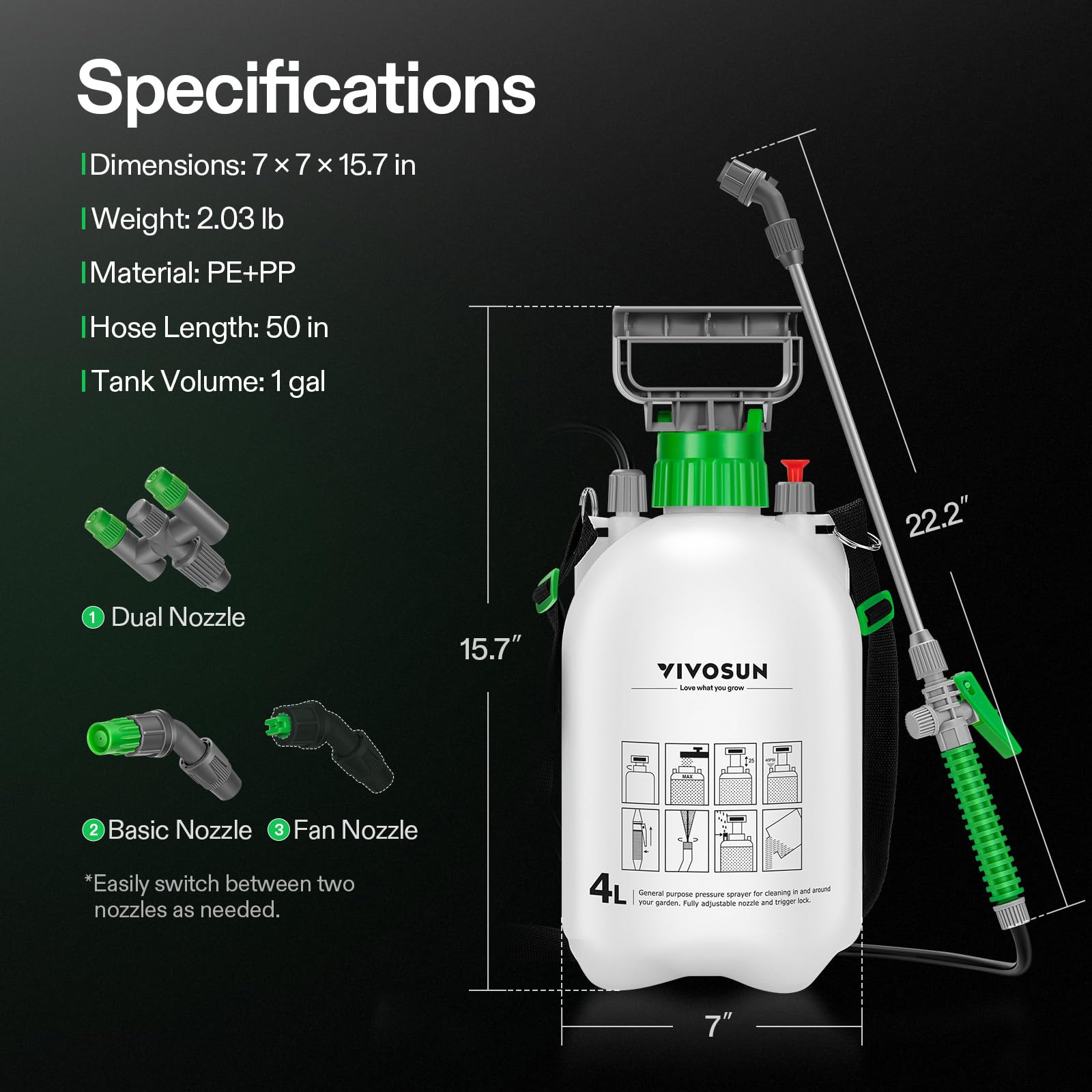 VIVOSUN 22-inch wand helps reach foliage without straining wrists.