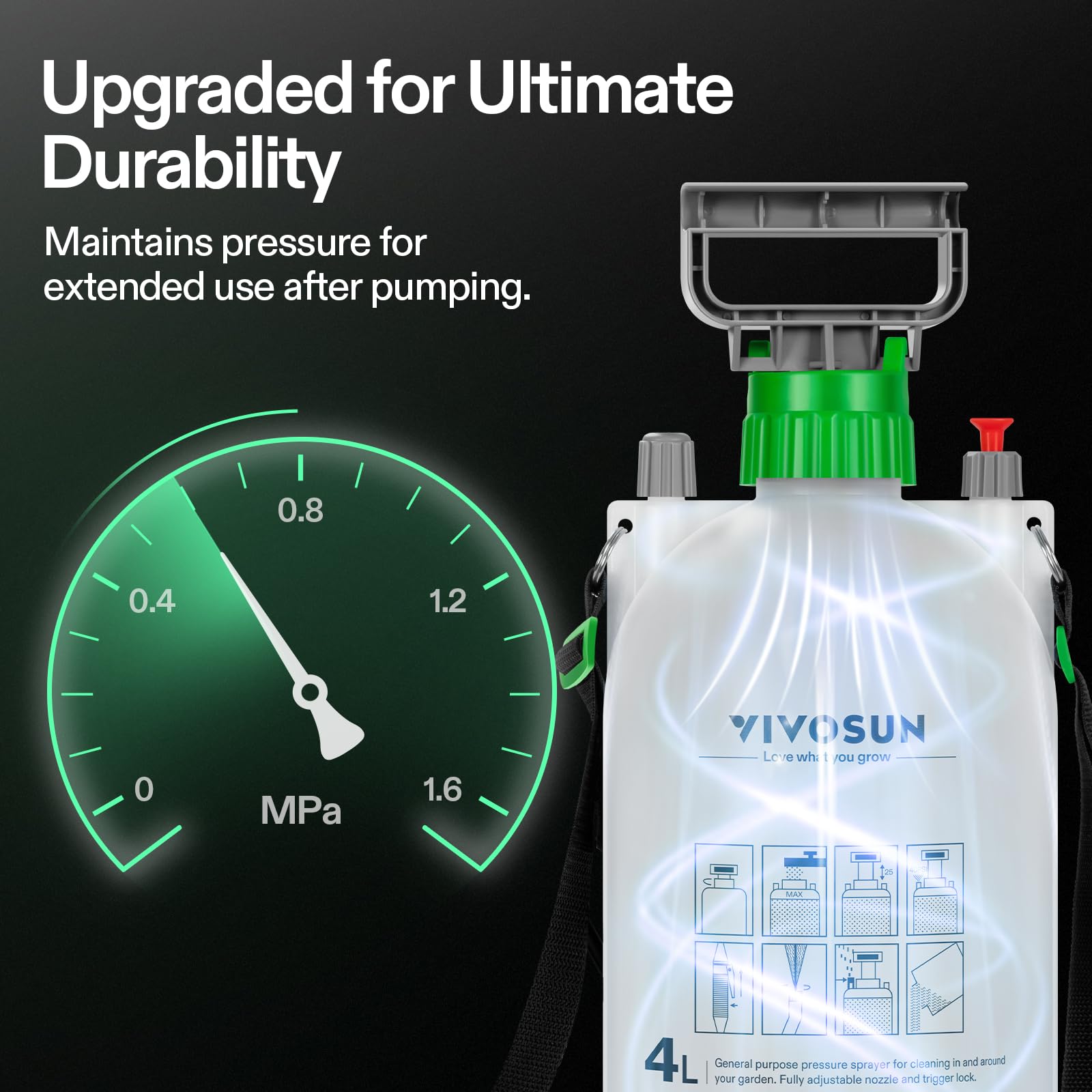 VIVOSUN 50-inch hose extends reach to hard-to-access plants and spots.