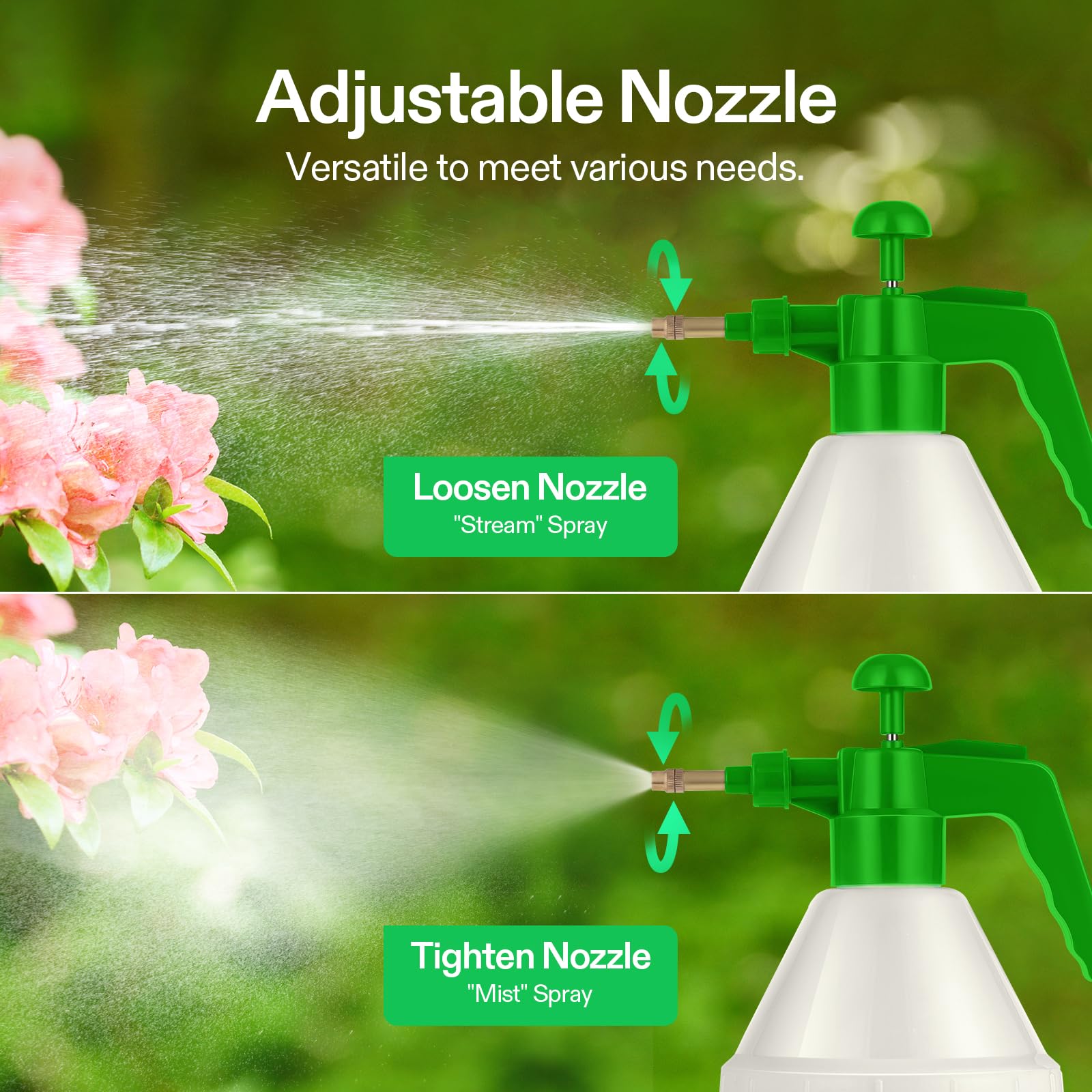 VIVOSUN adjustable brass nozzle shown for versatile spraying options