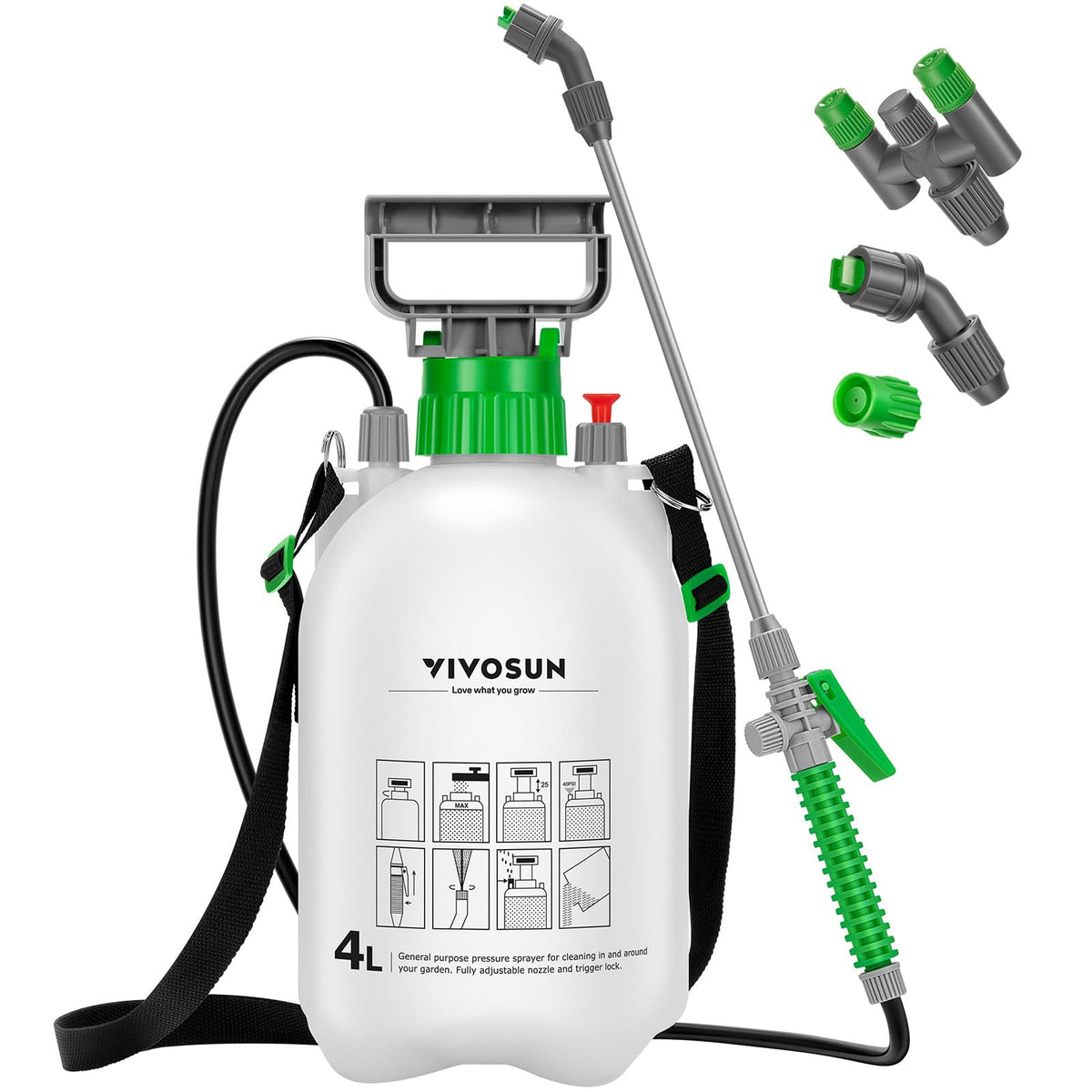VIVOSUN pump sprayer with ergonomic handle for comfortable extended use.