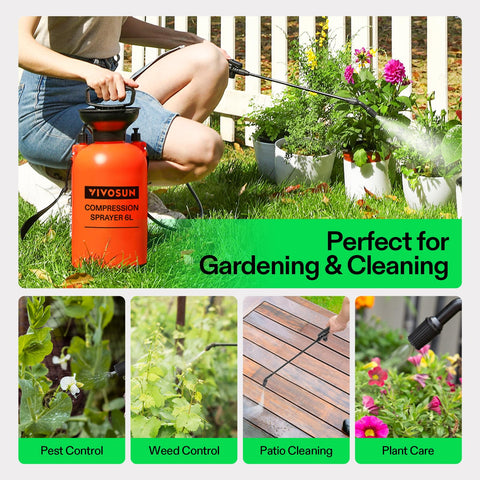 VIVOSUN pump sprayer supports multiple garden and home tasks.