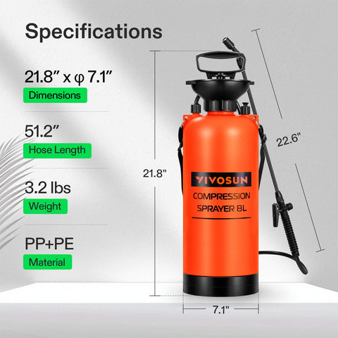 VIVOSUN pump sprayer nozzle adjustable for precise patterns in garden care.