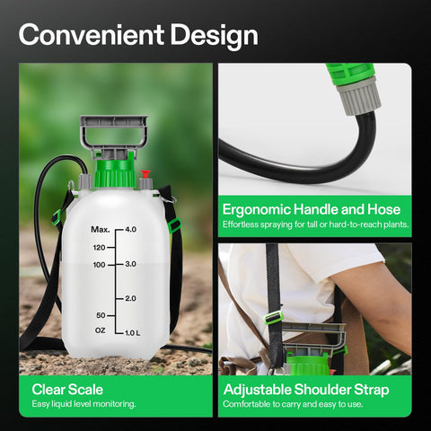 VIVOSUN sprayer includes three nozzles to suit different application needs.
