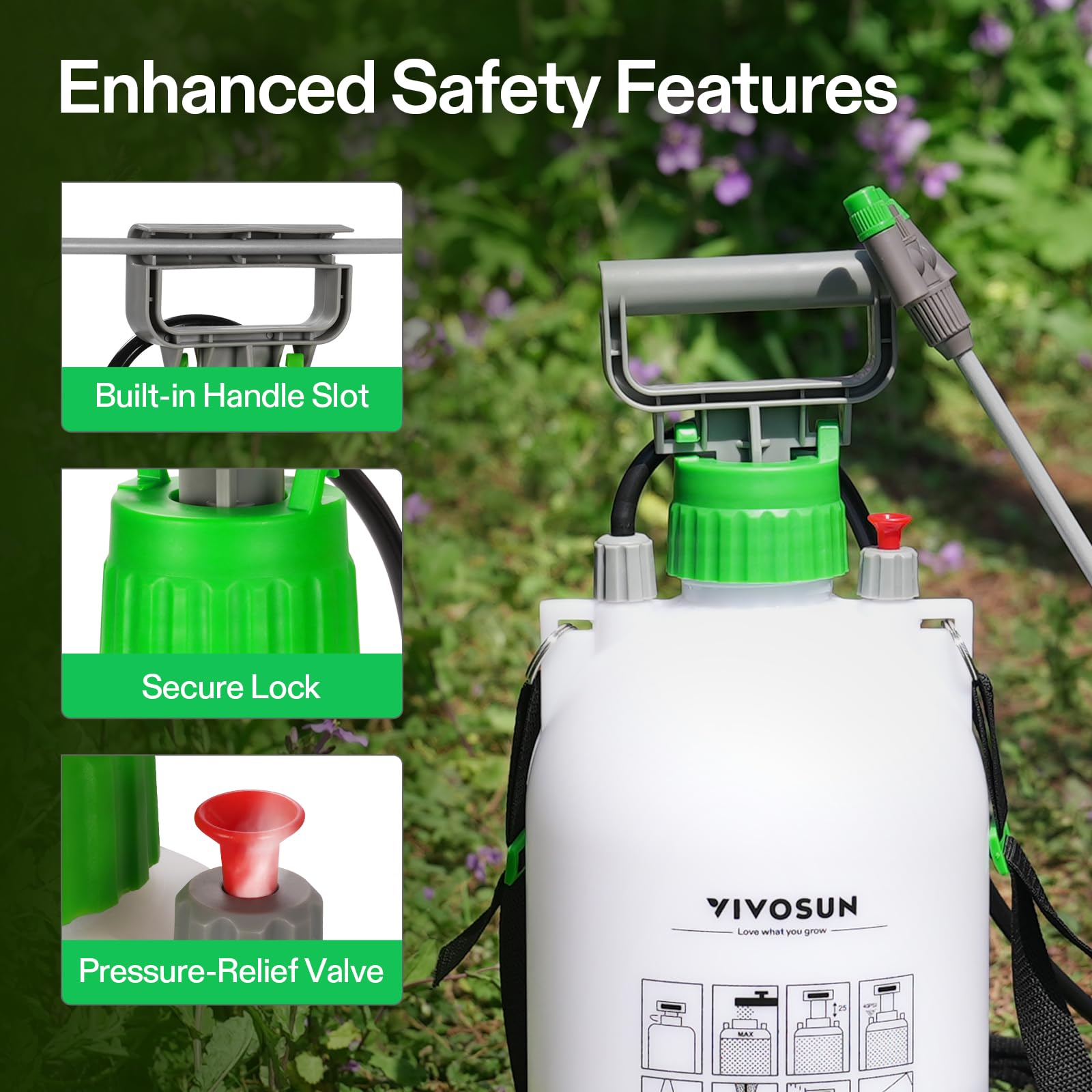 VIVOSUN translucent bottle shows fluid level for easy refills and accurate mixing.