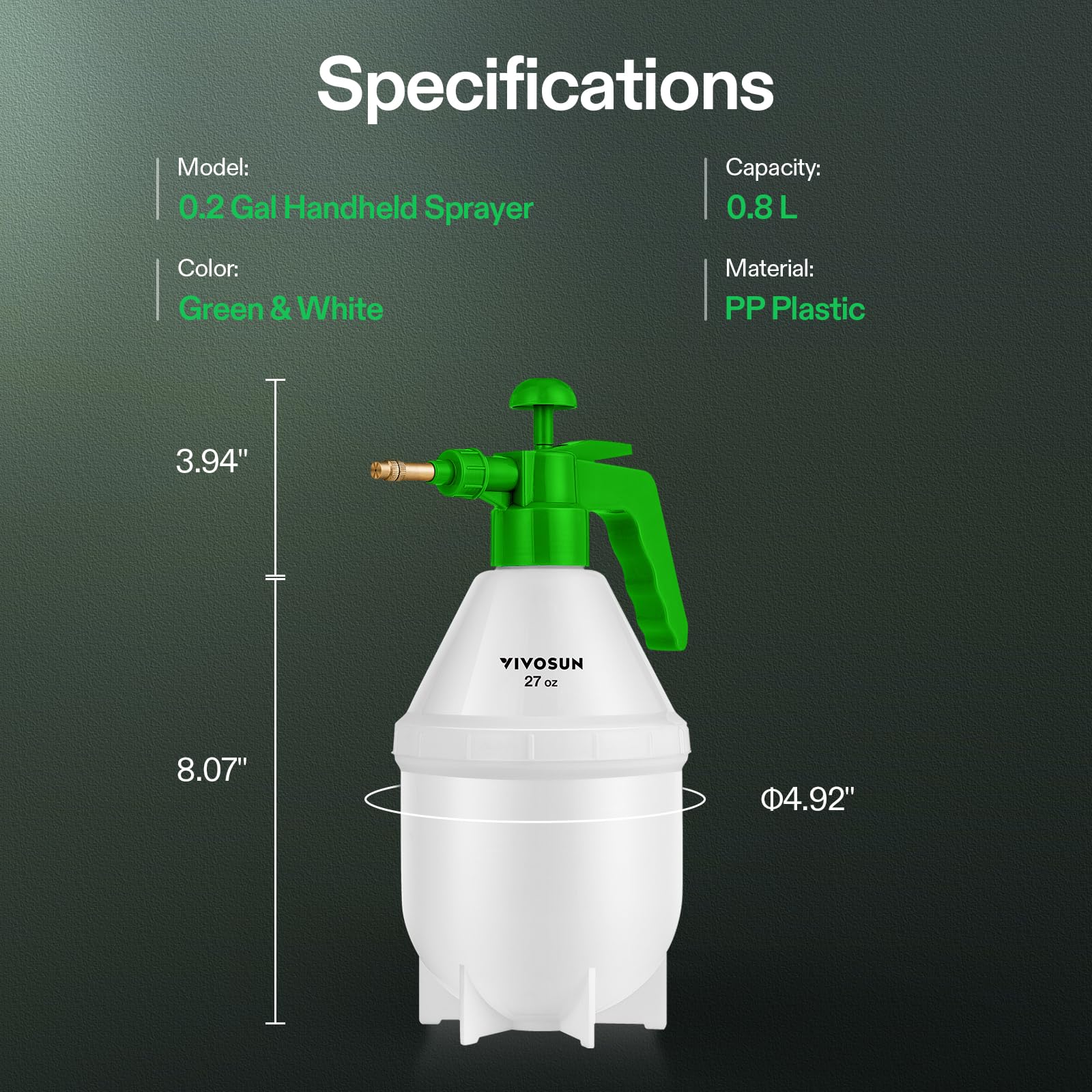 VIVOSUN pump sprayer suitable for indoor and outdoor plant care and cleaning