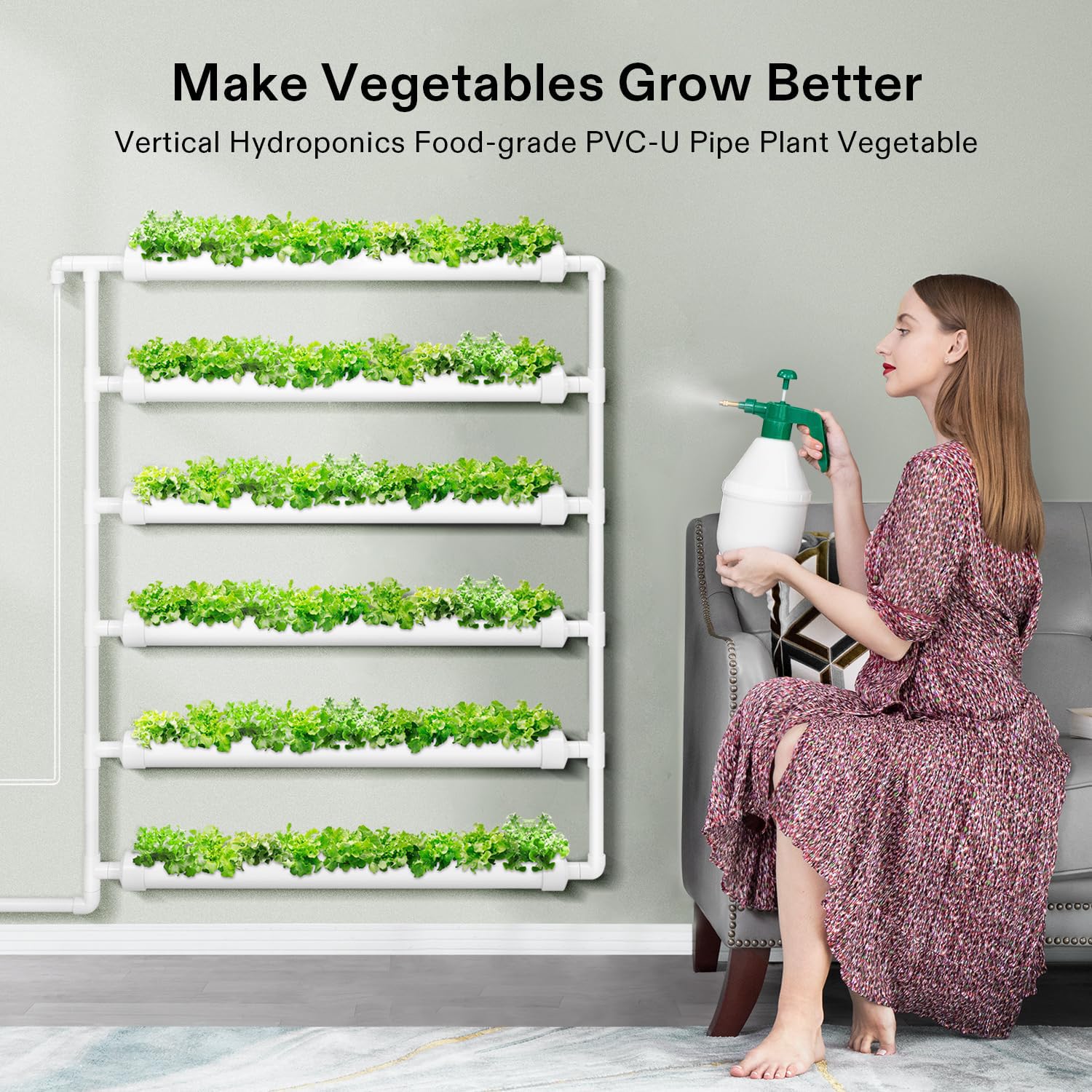 VIVOSUN PVC-U pipes 31-1-in-long for compact hydroponic setup