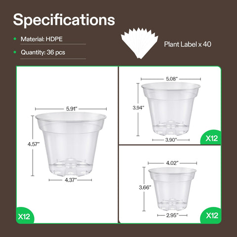 VIVOSUN reinforced-base pots ensure durability during handling and reuse.