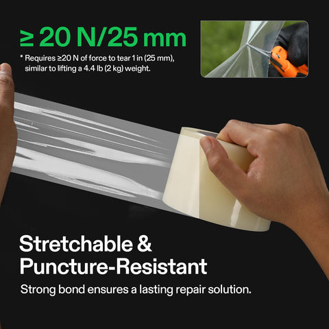 VIVOSUN patch covers a large split, creating a secure waterproof seal.