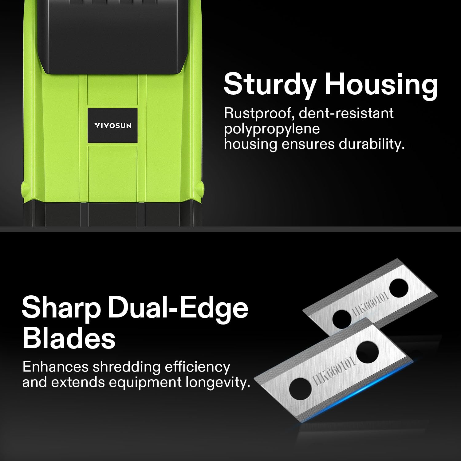 VIVOSUN replacement blades and carbon brushes for easy maintenance.
