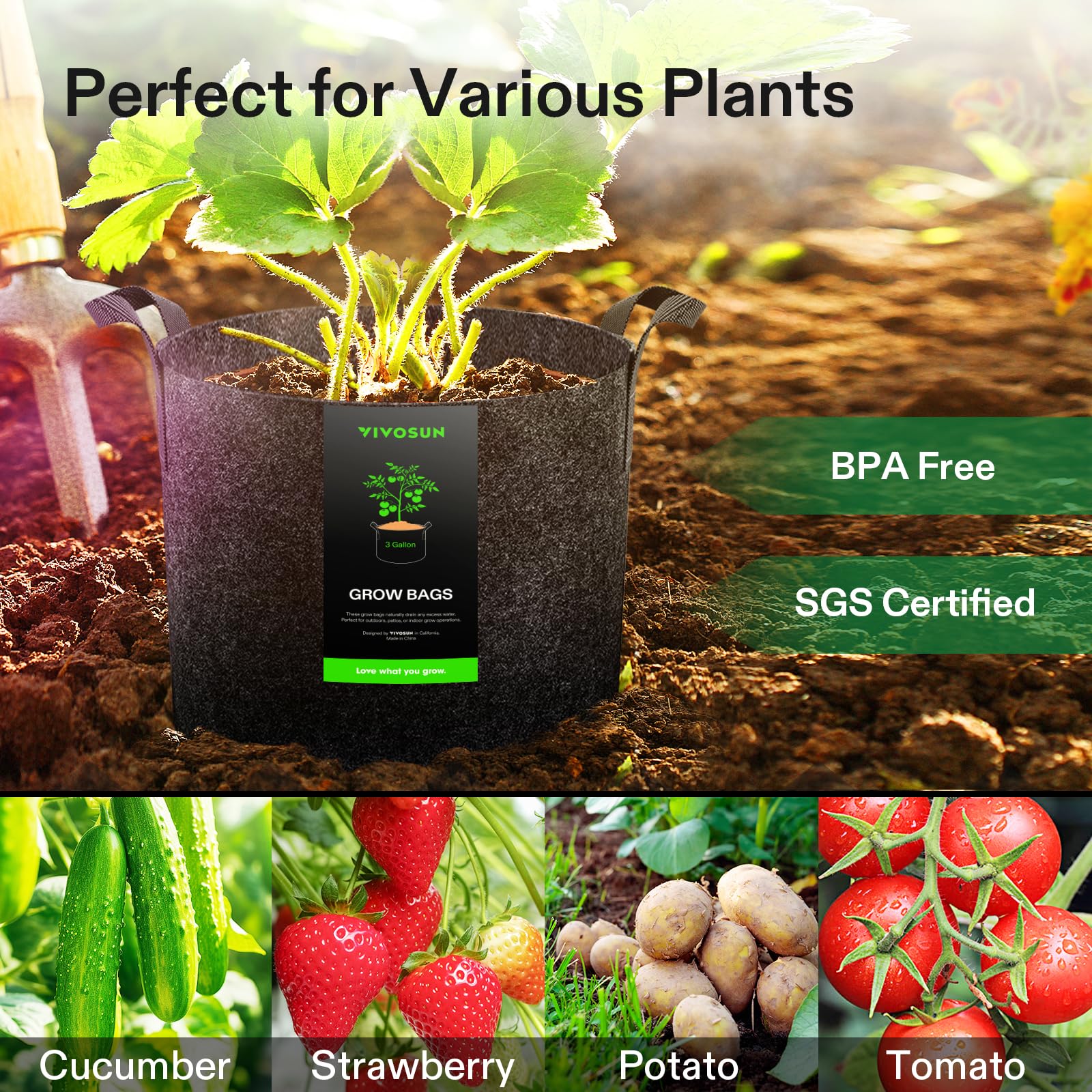 VIVOSUN grow bags can be reused for years with proper care.