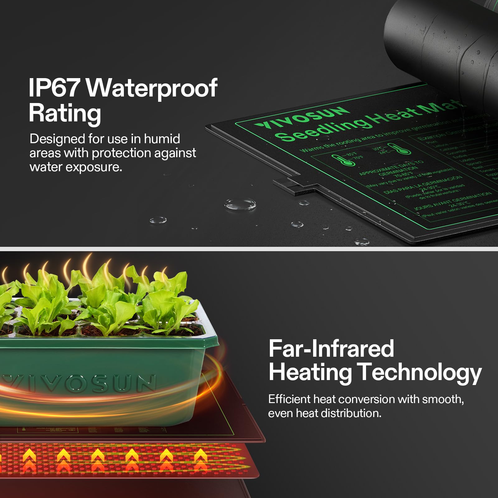 VIVOSUN reusable seed starter tray designed for long-term use.