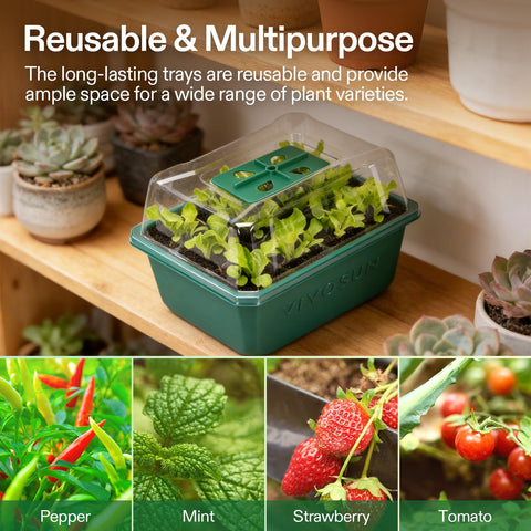 VIVOSUN reusable seed starter trays for repeated use