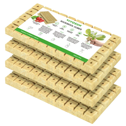 VIVOSUN rockwool cubes 1-inch plugs ready for seed starting and cloning.