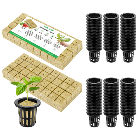 VIVOSUN rockwool cubes ready for seed starting in hydroponics