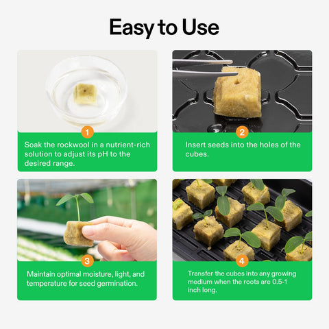 VIVOSUN rockwool cubes easy to cut and fit in propagation trays.