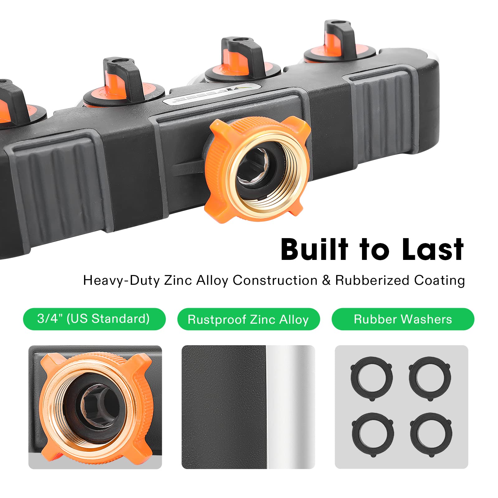 VIVOSUN rubberized grip hose splitter for comfortable operation in wet weather