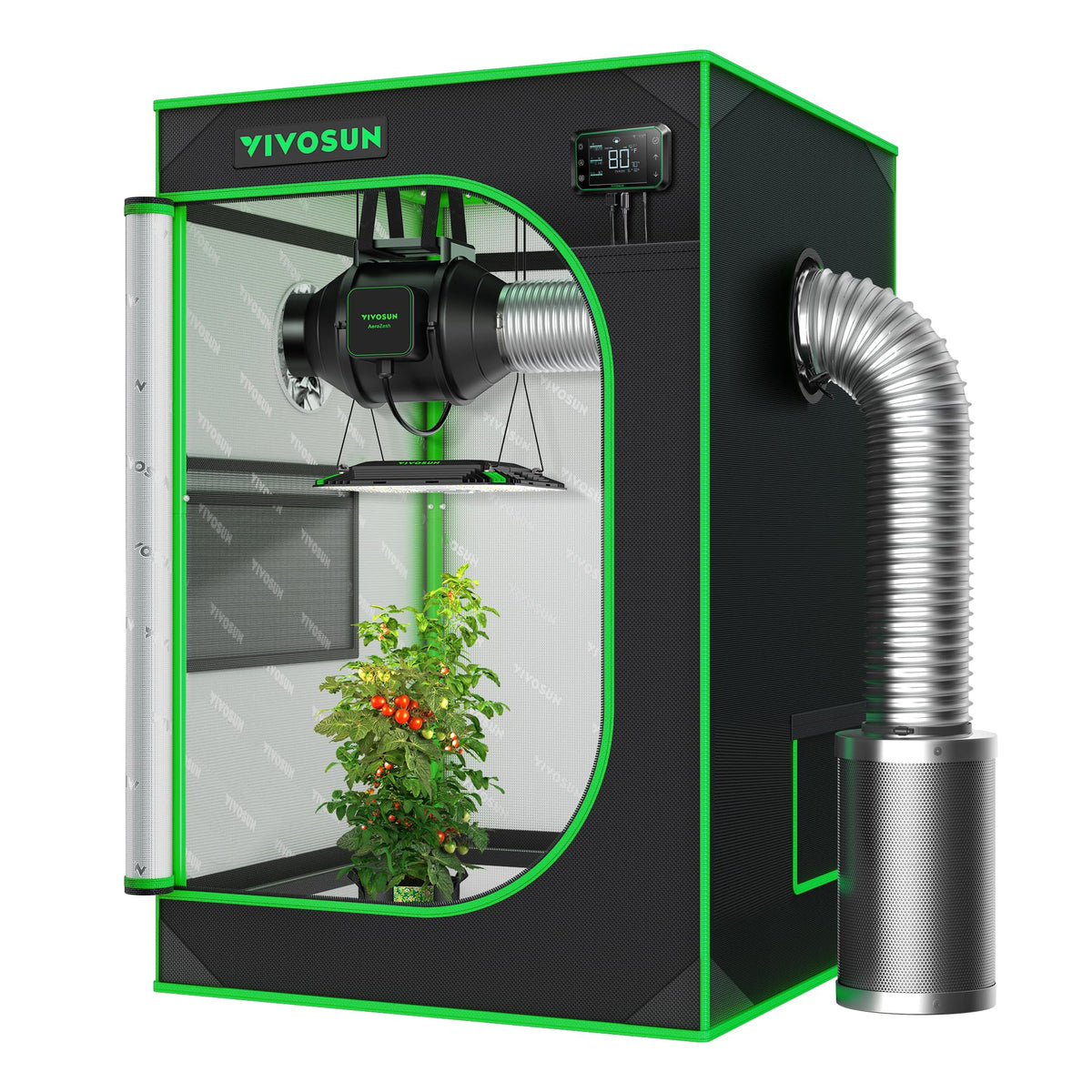 VIVOSUN S223 2x2 grow tent front view showing lightproof design for clean indoor grows