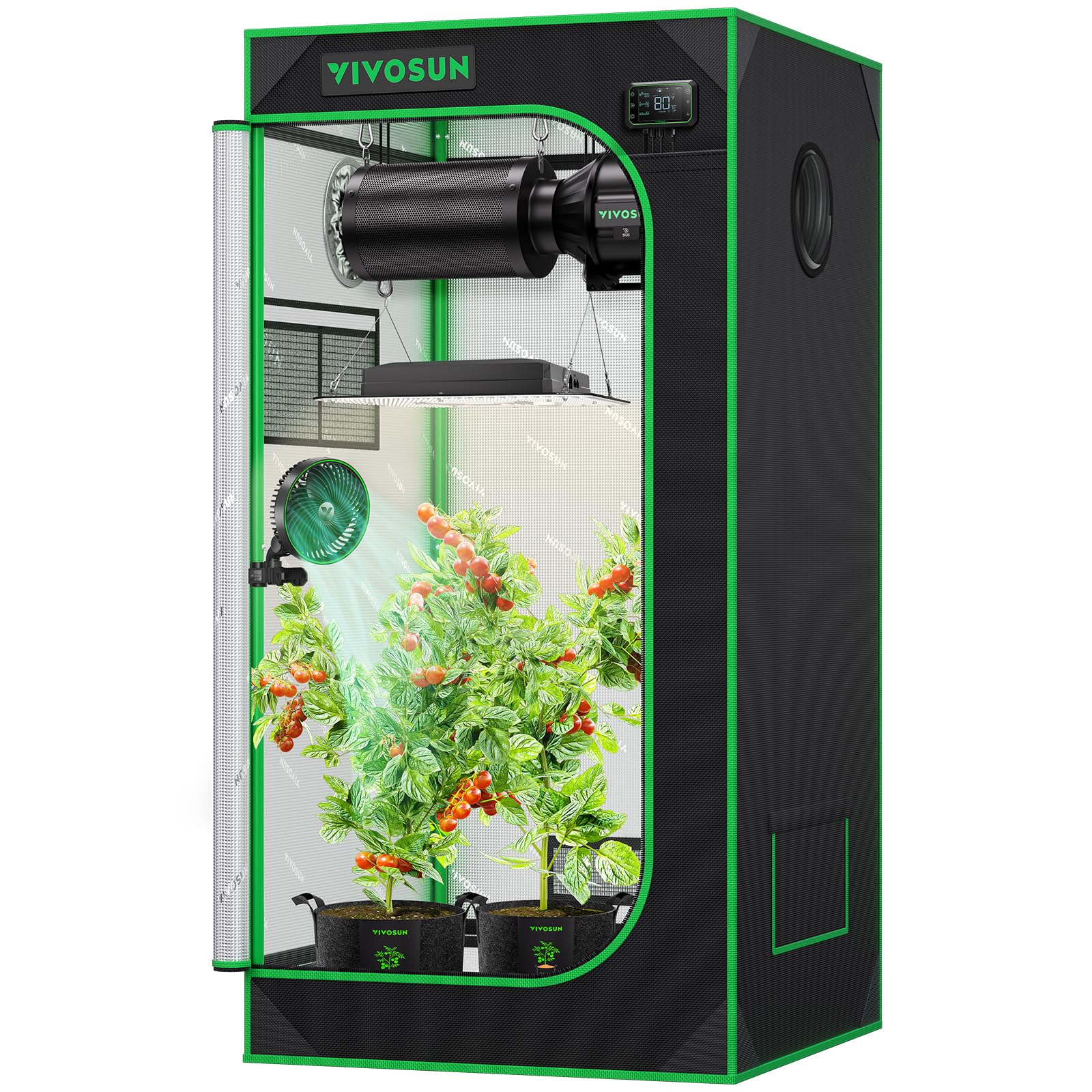 VIVOSUN S224 2x2 grow tent front view showing sturdy frame for indoor gardening