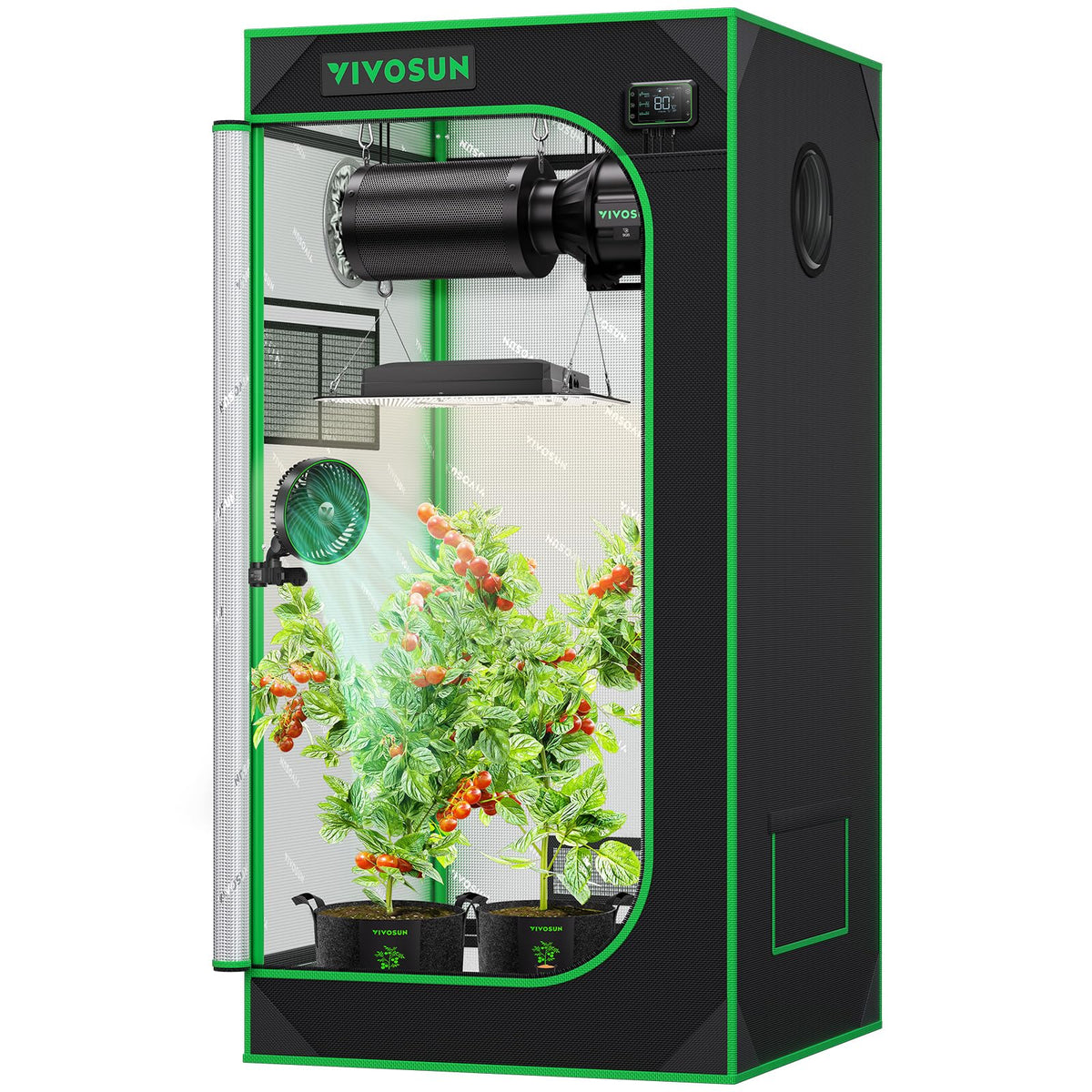 VIVOSUN S224 2x2 grow tent front view showing sturdy frame for indoor gardening