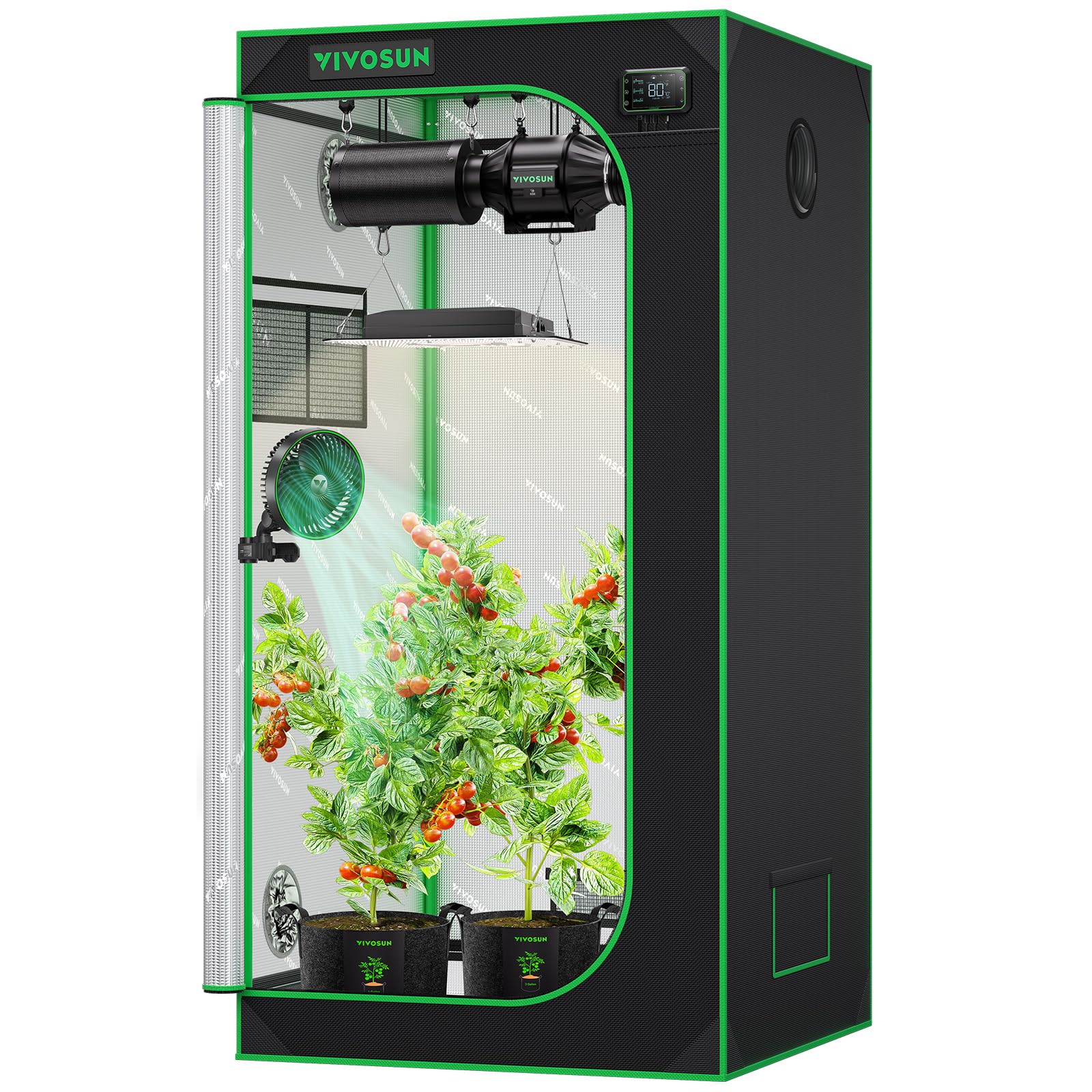 VIVOSUN S276 grow tent front view showing space and light containment