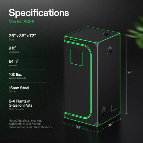 Openings for ducts and cords on the VIVOSUN S336 grow tent