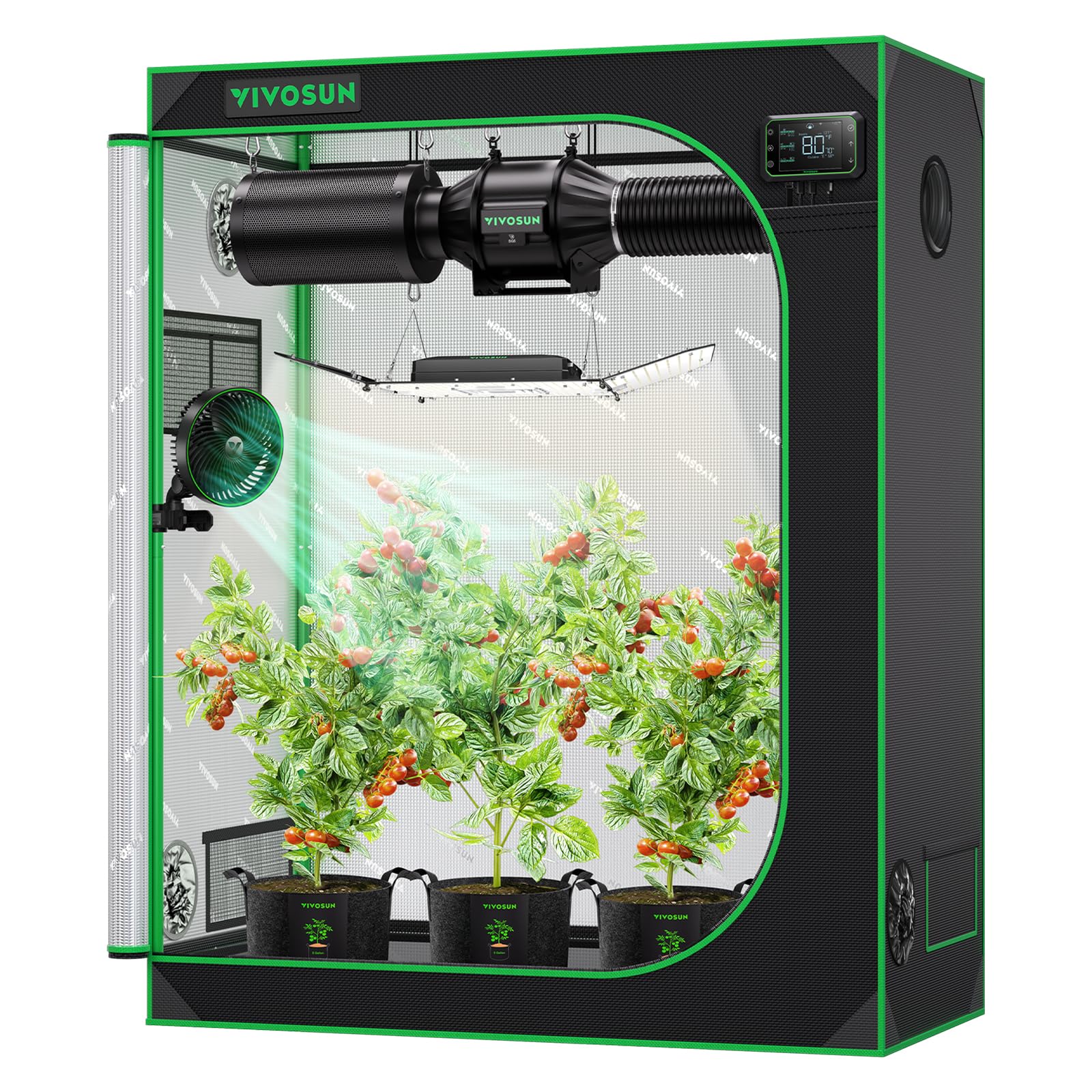 VIVOSUN S425 grow tent front view showing compact footprint and sturdy frame.