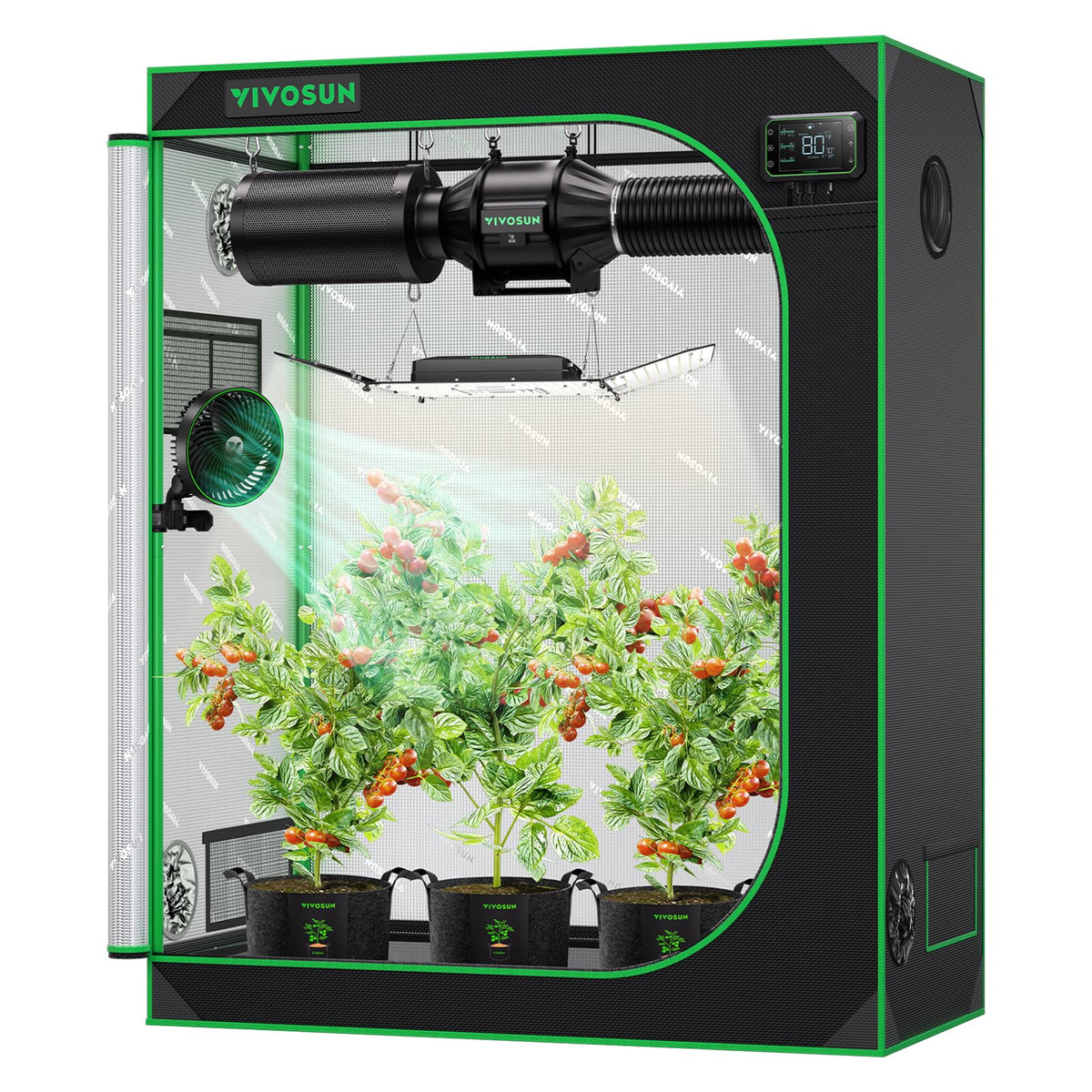 VIVOSUN S425 grow tent front view showing compact footprint and sturdy frame.