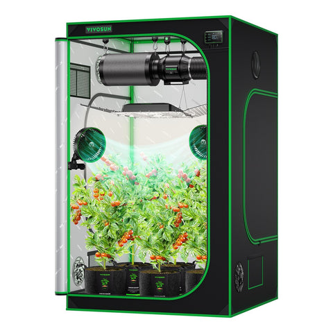 VIVOSUN S448 4x4 grow tent front view with light-tight interior for clean grows