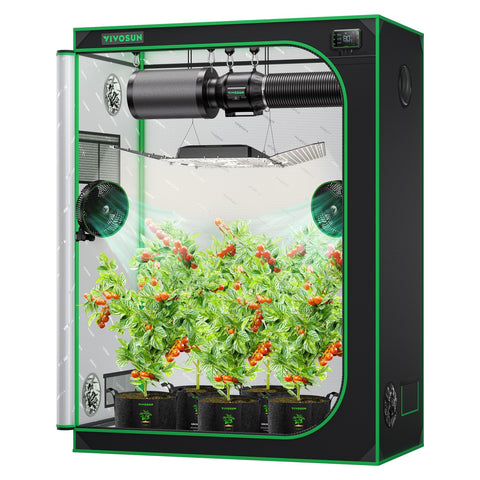 VIVOSUN S538 grow tent exterior shows sturdy frame and reflective interior.